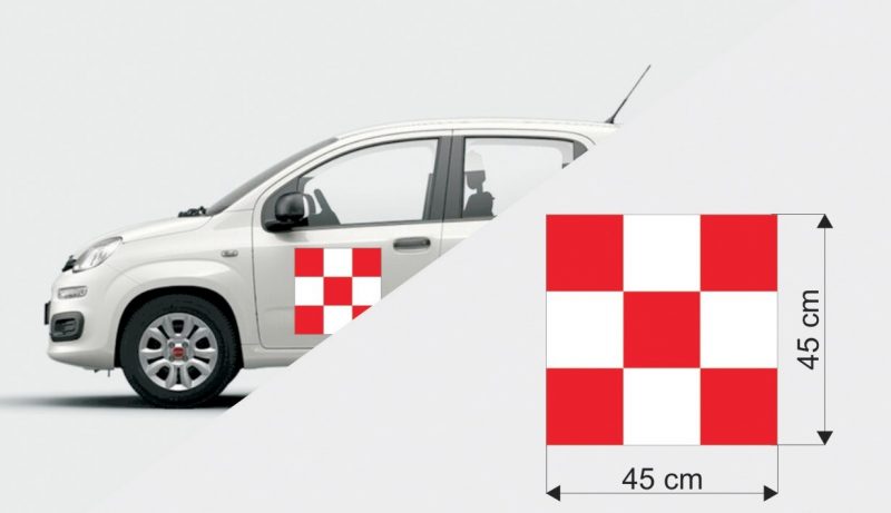 BANDIERA AEREOPORTUALE MAGNETICA 45X45 RIFRANGENTE