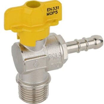 VALVOLA RUBINETTO A SFERA GAS SQUADRO 90° CON PORTAGOMMA GPL 1/2" MASCHIO