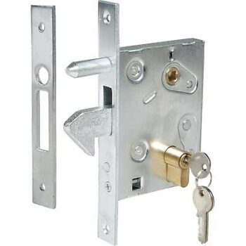 SERRATURA CANCELLO INFILARE A GANCIO 447 IBFM B.Q ZINC F.MM 25 C.SAGOM M1+Q8 E.M