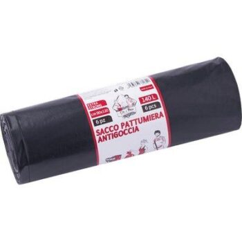 SACCO IMMONDIZIA INDUSTRIALE NERO ELEPACKING CM 90X120 MY 80 CF=PZ 6