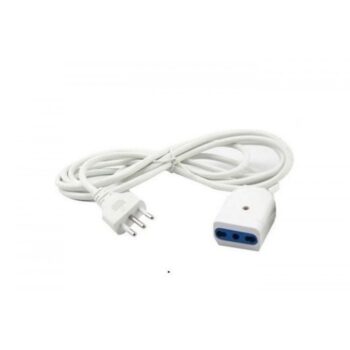 PROLUNGA CORRENTE ELETTRICA CAVO 5  METRI 250V BIPASSO PRESA BIANCA SPINA 10A