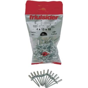 RIVETTO A STRAPPO ALLUMINIO TESTA LARGA FRIULSIDER
MM 4,8X16 TESTA MM 14 CF=PZ 50