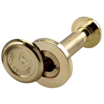 SPIONCINO GRANDANGOLO PORTE SECUREMME FINITURA OTTONE LUCIDO F.MM 16 L.MM 40/70