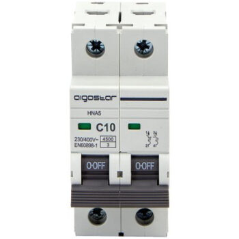 INTERRUTTORE MAGNETOTERMICO 2 POSTI AIGOSTAR 2P VOLT 230 A 10 KA 4,5 BIPOLARE