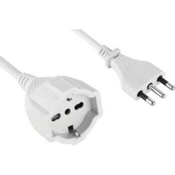 PROLUNGA LINEARE  BIANCO 2P+T 16A BIPASSO SCHUKO 3X1.5 MT 5