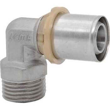 RACCORDO CURVO MASCHIO A PRESSARE PER MULTISTRATO ICMA 20x1/2"