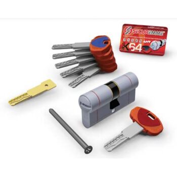 CILINDRO SAGOMATO EVO K64 36-C HAND SECUREMME OTT.NICH.SATIN CHIAVI 5 MM 82 31+51